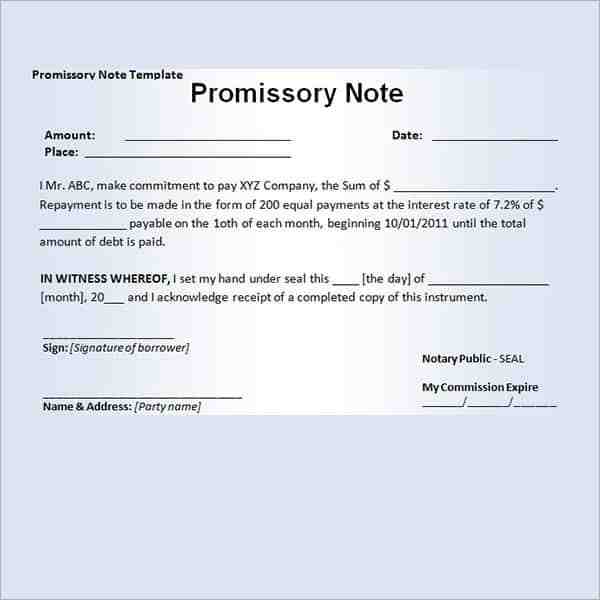 Can a promissory note be handwritten?